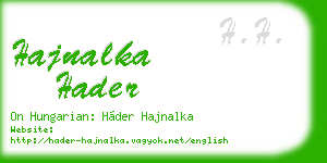 hajnalka hader business card