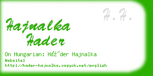 hajnalka hader business card